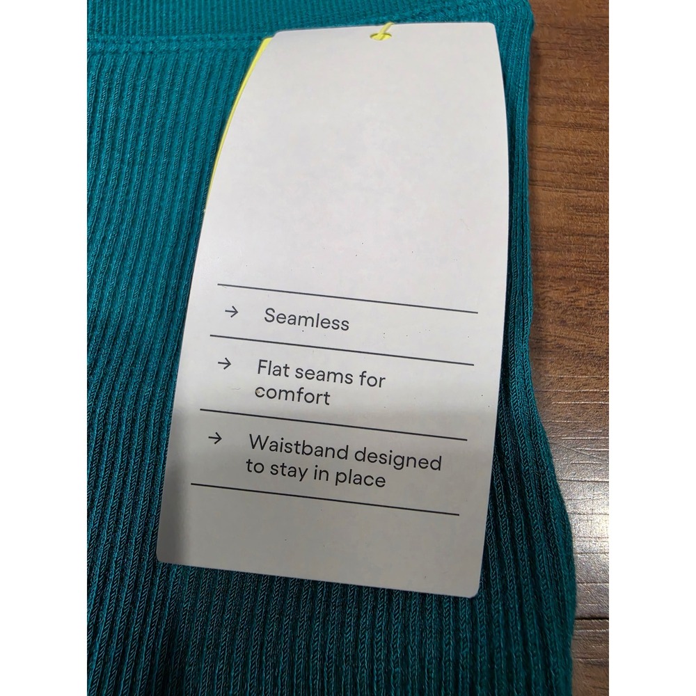 NWT All in Motion Rib Seamless Legging Medium Aqua Green High Rise Activewear - Picture 4 of 5
